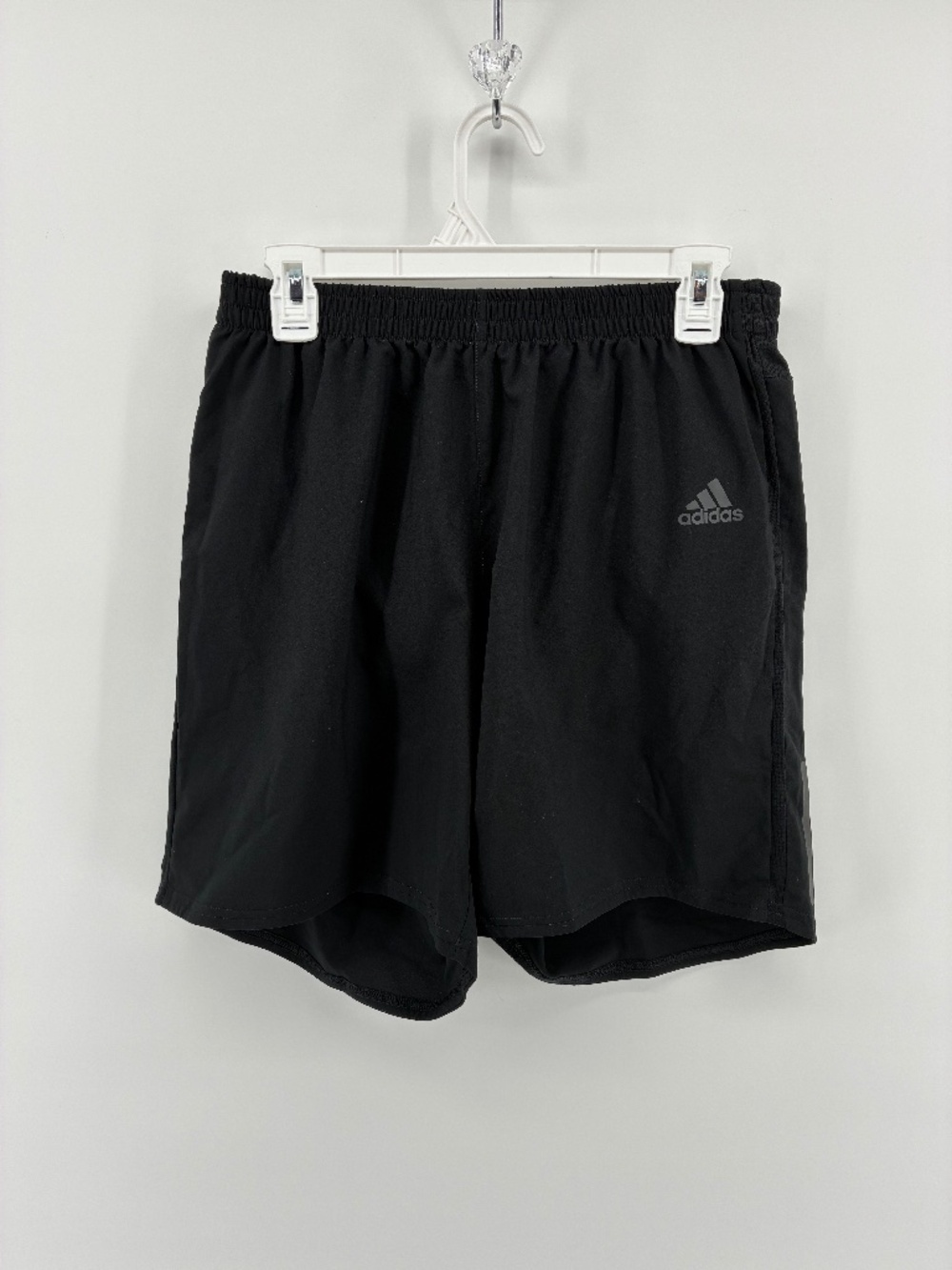 Adidas Black Athletic Shorts Moisture-Wicking Mid-Thigh